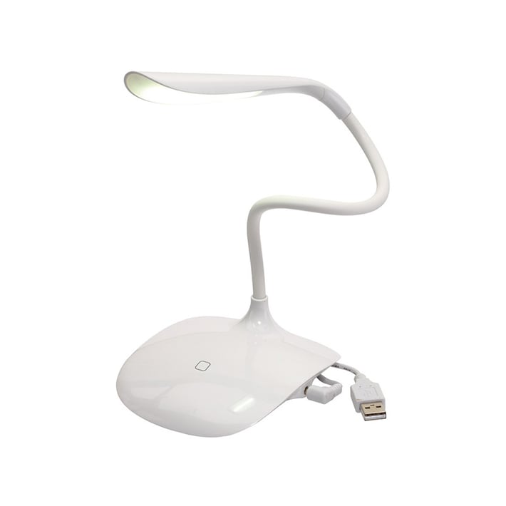 TOPS Настолна лампа Swan, LED, USB, бяла