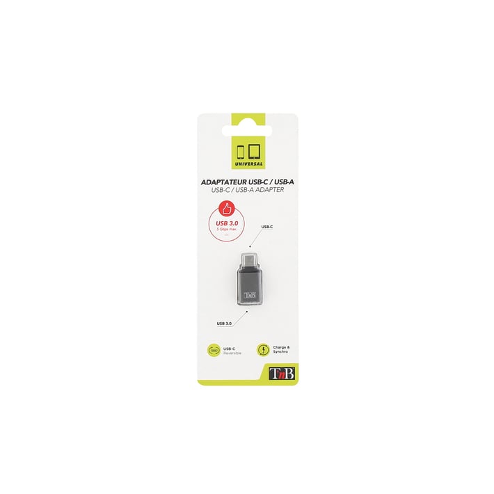 TNB Адаптер, USB Type-C към USB Type-A 3.0, сив