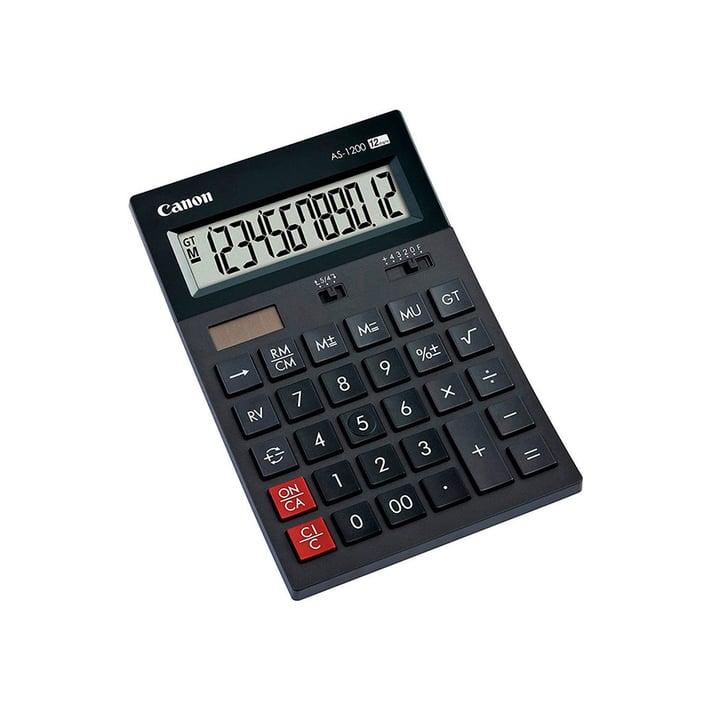 Canon Настолен калкулатор AS-1200, 12-разряден, тъмносив