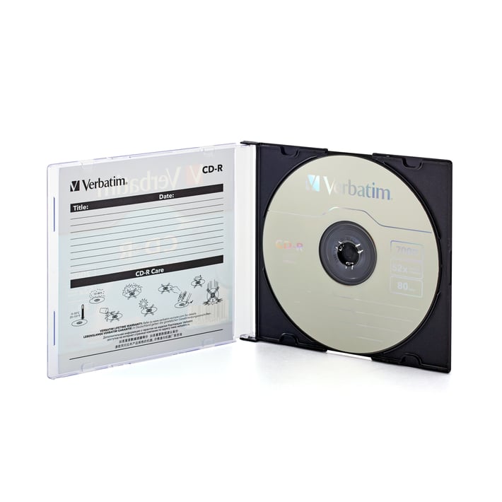 Verbatim CD-R, 700 MB, 52x, със защитно покритие, в тънка кутия