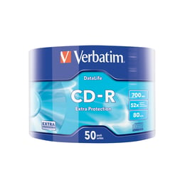 Verbatim CD-R, 700 MB, 52x, със защитно покритие, 50 броя, фолирани