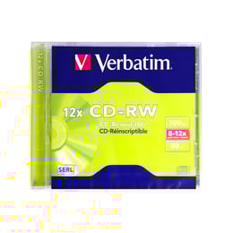 Verbatim CD-RW, презаписваем, 700 MB, 12x, с покритие против надраскване, в кутия