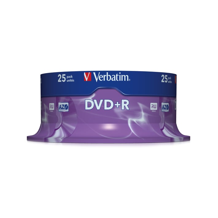 Verbatim DVD+R, 4.7 GB, 16x, AZO покритие, 25 броя в шпиндел