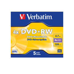 Verbatim DVD+RW, презаписваем, 4.7 GB, 4x, в кутия