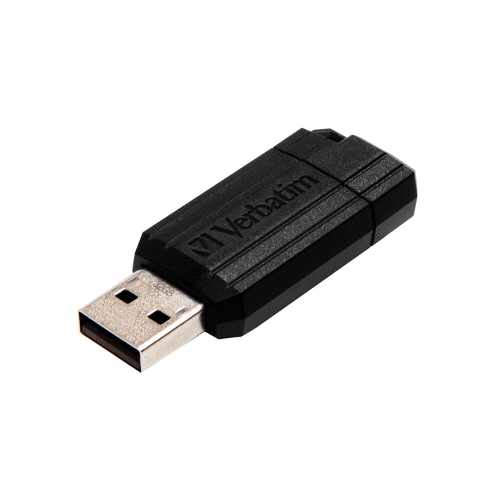 Verbatim USB флаш памет Pinstripe, USB 2.0, 64 GB, черна