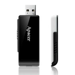 Apacer USB флаш памет AH350, USB 3.0, 8 GB, без лого, черна, 50 броя в опаковка