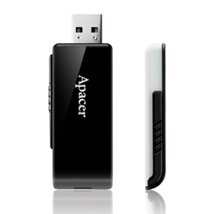 Apacer USB флаш памет AH350, USB 3.0, 32 GB, без лого, черна, 50 броя в опаковка