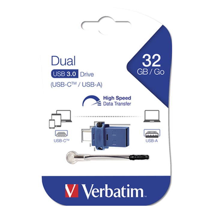 Verbatim USB флаш памет Store 'n' Go Dual Drive, Type A/Type C, 32GB