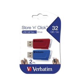 Verbatim USB флаш памет Store 'n' Click, USB 3.2, 32 GB, 2 броя
