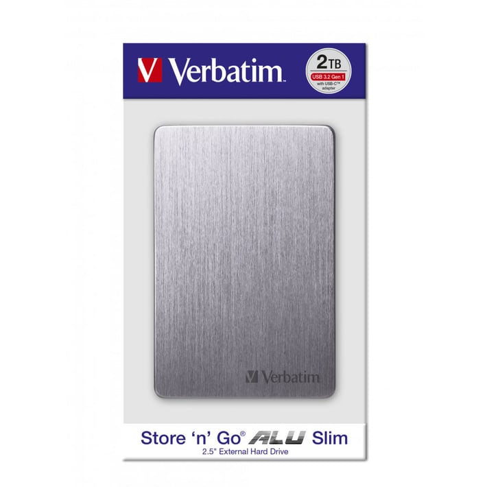 Verbatim Външен HDD твърд диск Store 'n' Go Alu, 2 TB, сив