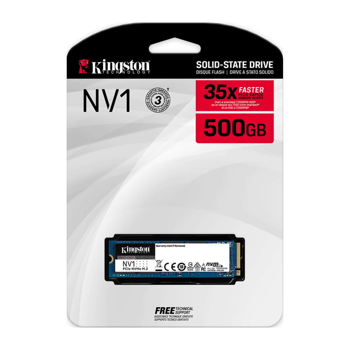 Kingston Твърд диск SNVS, SSD, вътрешен, 500 GB, M.2, PCIe 3.0 x 4