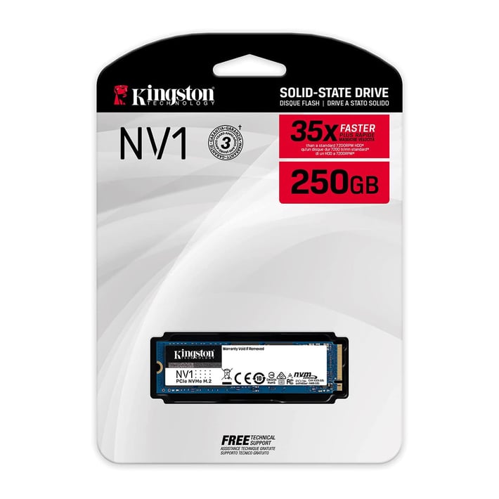 Kingston Твърд диск SNVS, SSD, вътрешен, 250 GB, M.2, PCIe 3.0 x 4