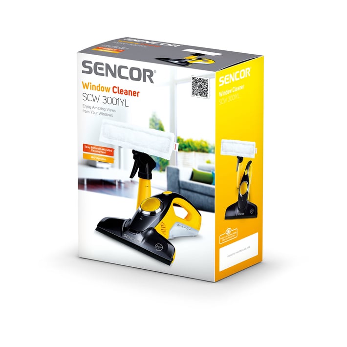 Sencor Уред за почистване на прозорци, Li-Ion батерия, жълт