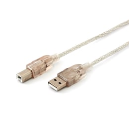 Manhattan Кабел, USB 2.0 A Male / USB 2.0 B Male, 1.8 m, прозрачен