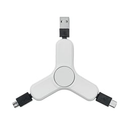 Преходник Spincable, USB, micro USB, Type C, бял