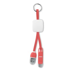 More Than Gifts USB Преходник Key ring, USB type C/ USB micro type B, червен