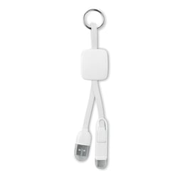 More Than Gifts USB Преходник Key ring, USB type C/ USB micro type B, бял