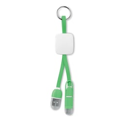 More Than Gifts USB Преходник Key ring, USB type C/ USB micro type B, зелен