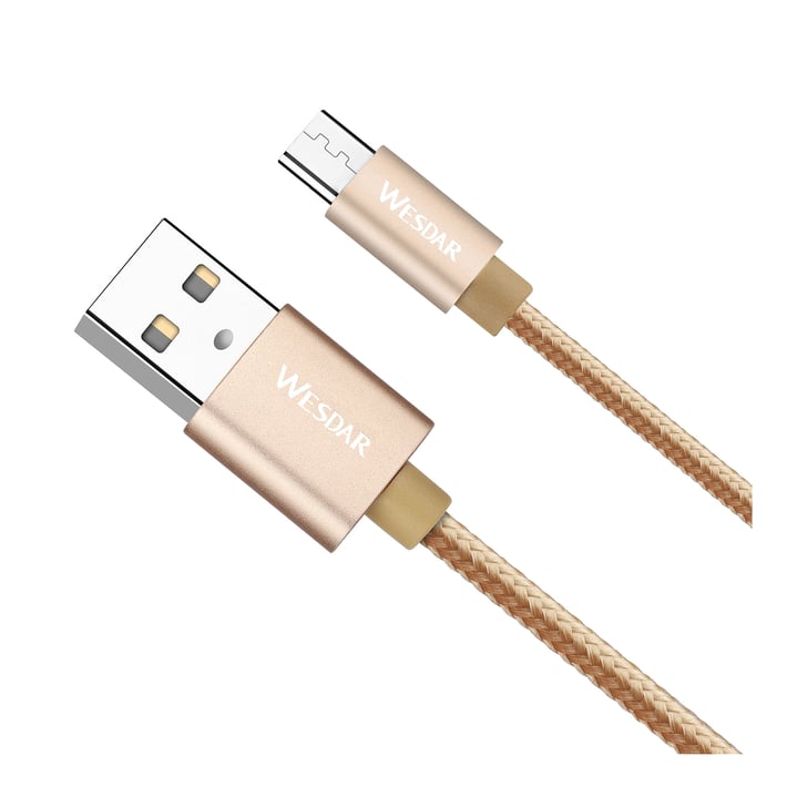 Wesdar Кабел, USB към Micro USB, 1.2 m, златист