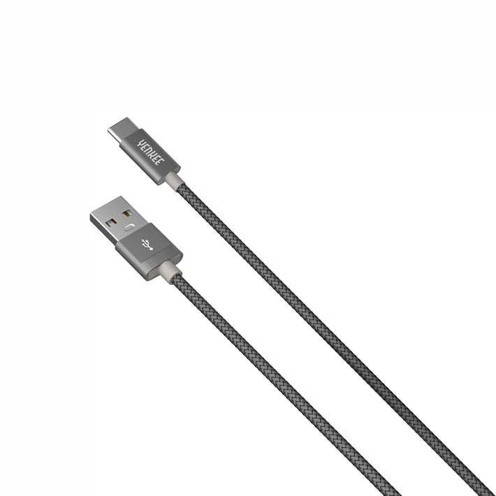 Yenkee Кабел 301 GY, USB-A Male към USB-C Male, 1 m, сив