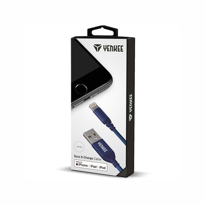 Yenkee Кабел 611 BE USB Male към Lightning Male, 1 m, бежов