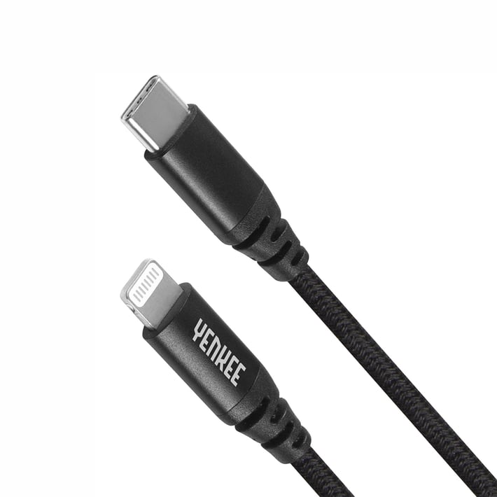 Yenkee Кабел 631 BK, USB-C Male към Lightning Male, 1 m, черен