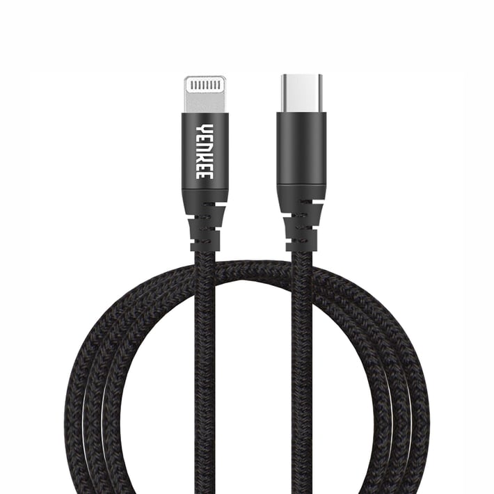 Yenkee Кабел 631 BK, USB-C Male към Lightning Male, 1 m, черен