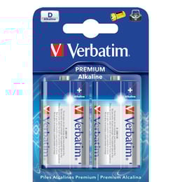 Verbatim Алкална батерия, D, LR20, 1.5 V, 2 броя