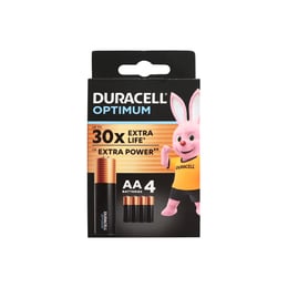 Duracell Алкална батерия Optimum, AA, LR6, 1.5 V, 4 броя