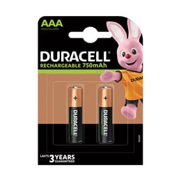 Duracell Акумулаторна батерия, NiMH, AAA, HR03, 750 mAh, 1.2 V, 2 броя