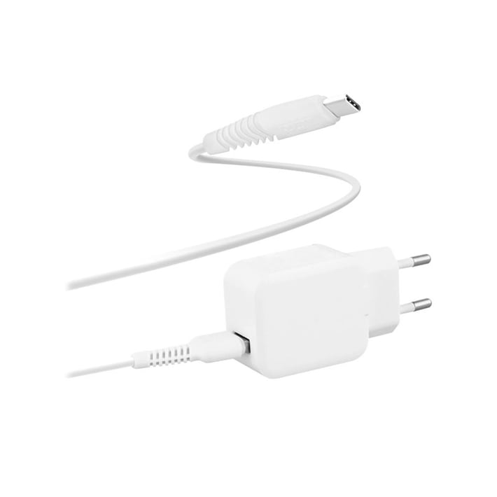 TNB Зарядно за телефон, 2.4 A, USB-C кабел, бял