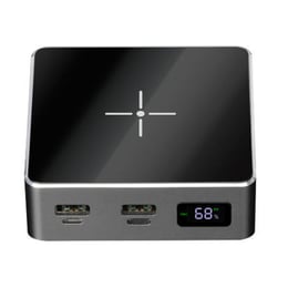 Wesdar Външна батерия S185, безжична, с дисплей, 10000 mAh, черна