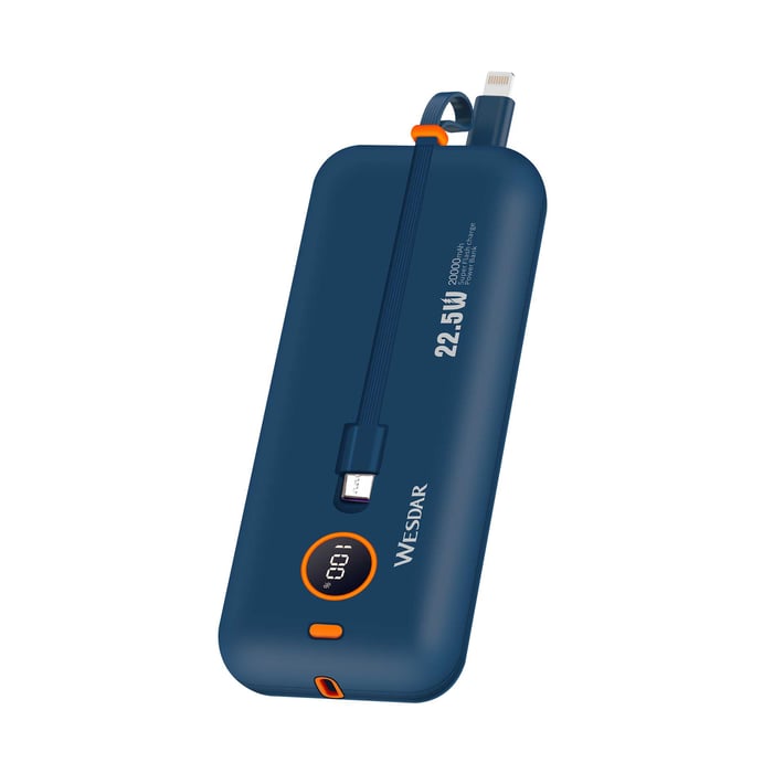 Wesdar Външна батерия S509, 20000 mAh, синя