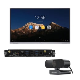 Hikvision Интерактивен дисплей DS-D5B75RB/C, 75'', в комплект с OPS Компютърен модул, Intel Core i5, 256 GB SSD, 8 GB RAM, и Уеб камера DS-U02P