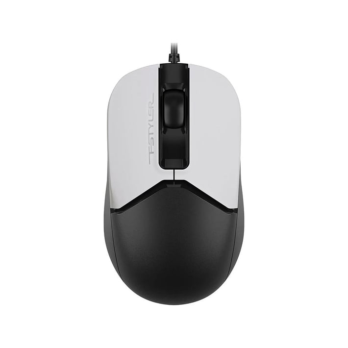 A4Tech Мишка Fstyler FM12S, с кабел, безшумна, бяло-черна