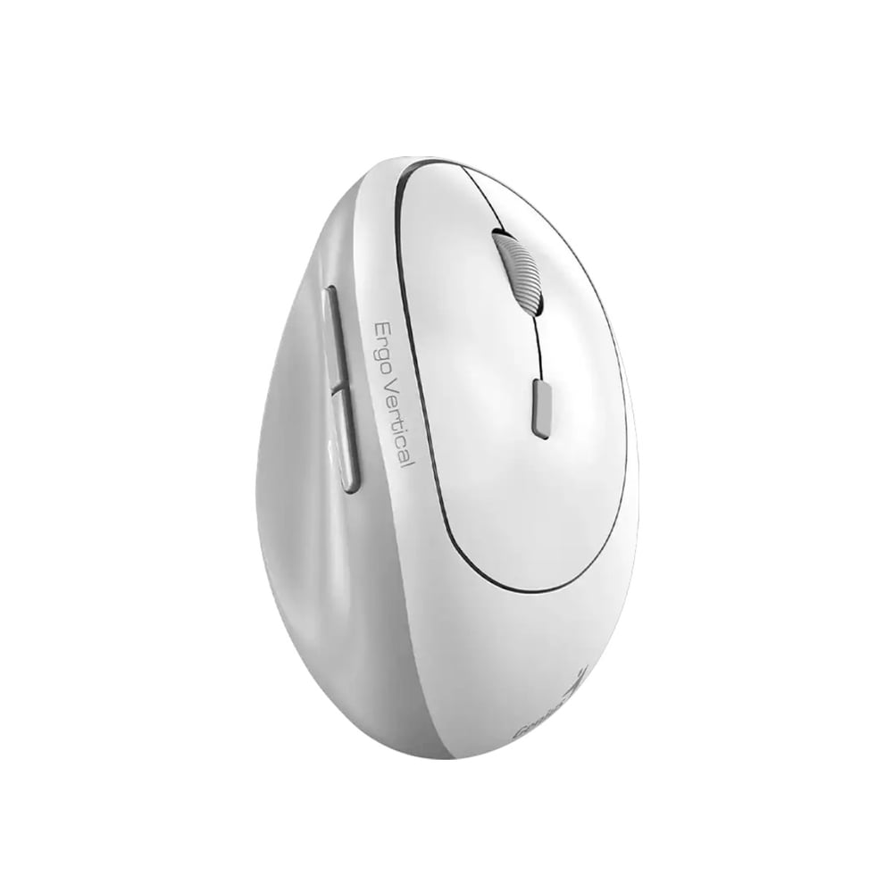 Genius Мишка Ergo 8350S, безжична, AI Copilot, бяло-сива