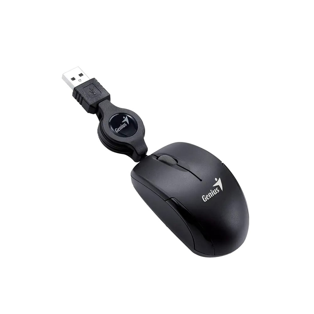 Genius Мишка Micro Traveler, с кабел, USB Type-A, черна