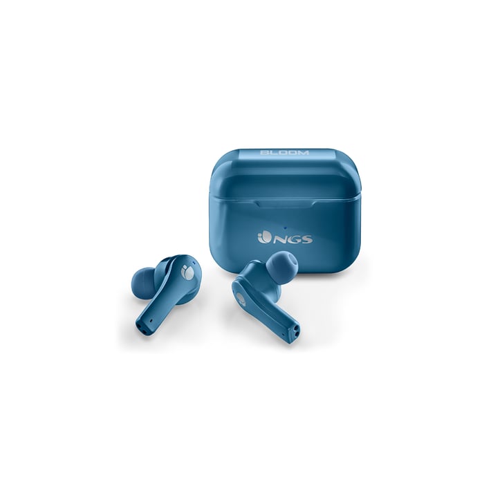 NGS Слушалки Artica Bloom, с Bluetooth, със зареждащ кейс, сини