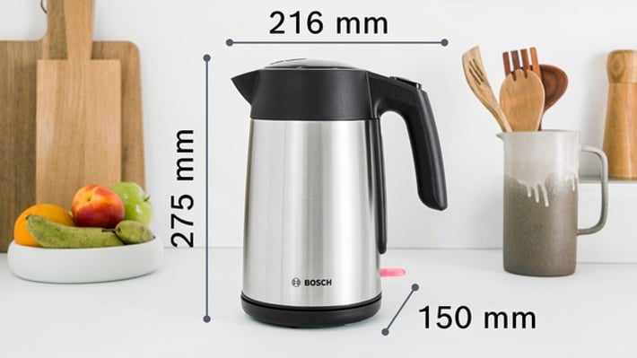 Bosch Електрическа кана за вода TWK7L460, 1.7 L, сребриста