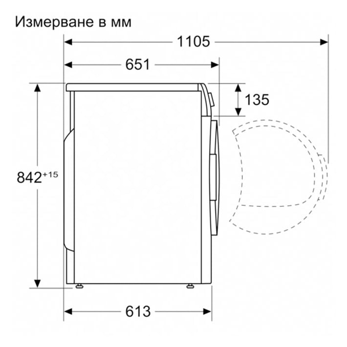 Bosch Сушилня WQB245B0BY, серия 8, 9 kg, бяла