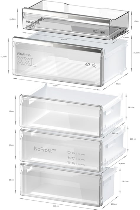 Bosch Хладилник KGN49AICT, с фризер, No frost , 440 L, инокс