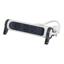 Legrand Разклонител Premium, 3 гнезда, 3 m кабел, сиво-бял