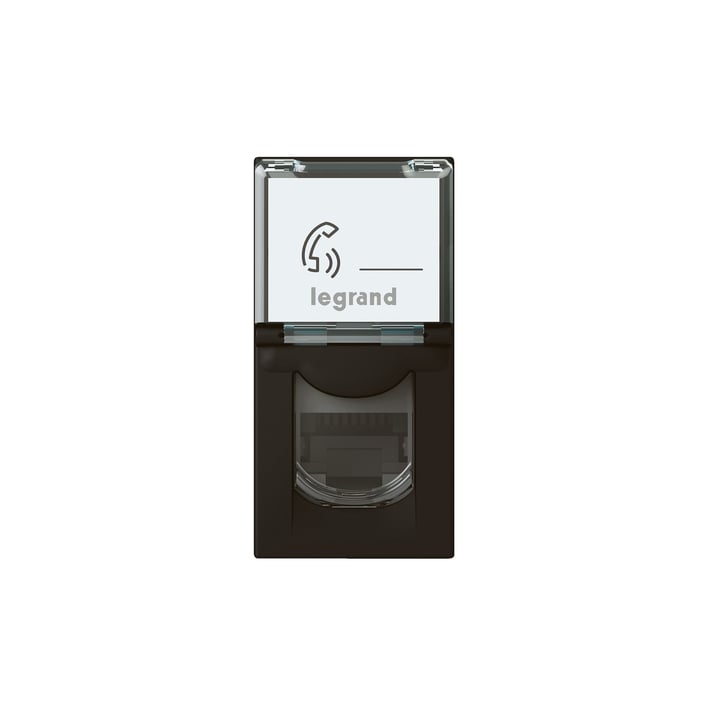 Legrand Розетка Mosaic, RJ45, FTP Cat 6, с 1 модул, черна