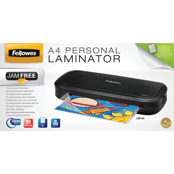 Fellowes Ламинатор L80, A4, за фолио до 80 μm