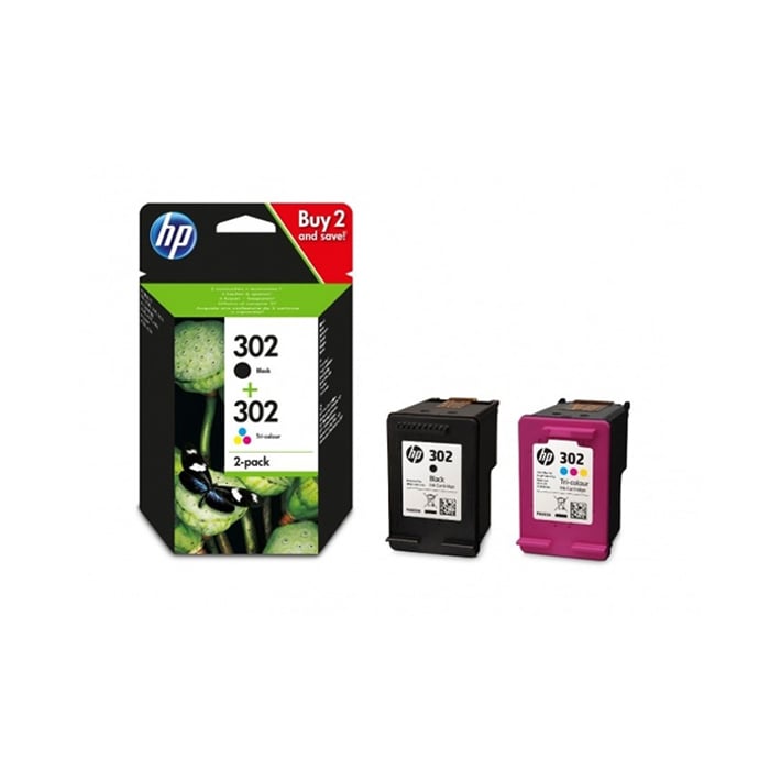 HP Касета Combo Pack 302, X4D37AE, Black, Cyan, Yellow, Magenta, 2 броя