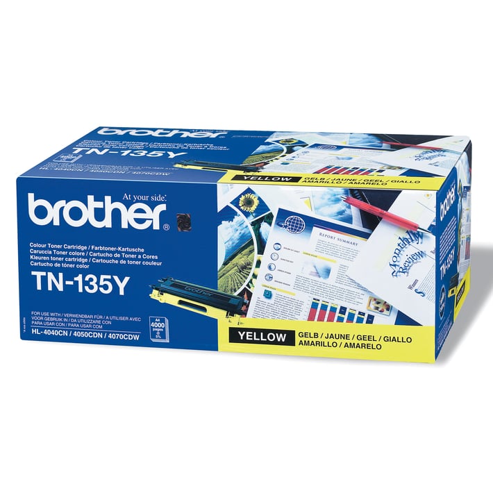 Brother Тонер TN-135Y, 4000 страници, Yellow