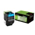 Lexmark Тонер 80C2HCE, 3000 страници/5%, Cyan