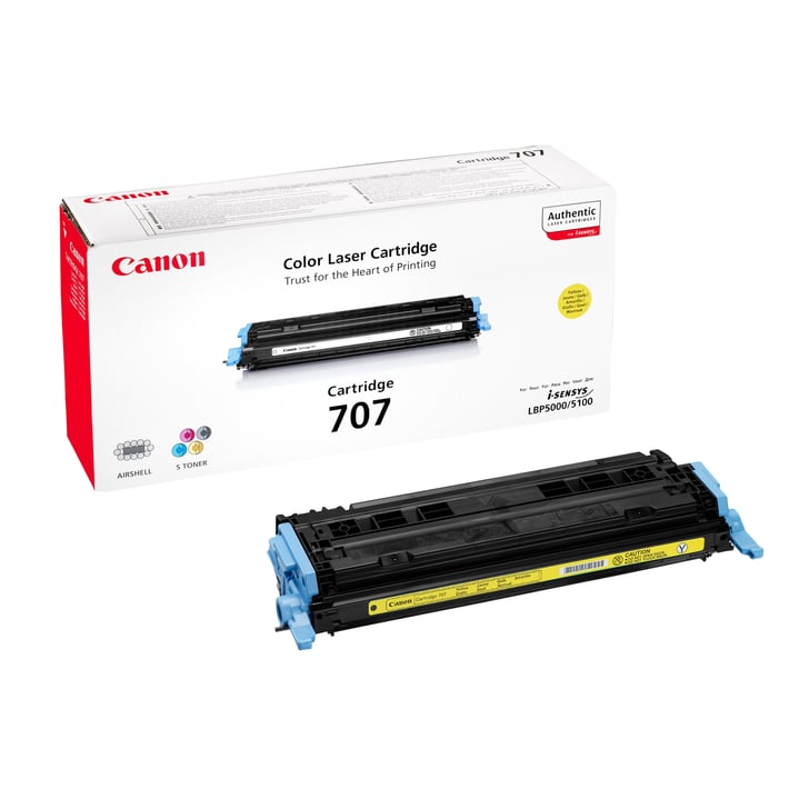 Canon Тонер 707Y, LBP5000, 2000 страници/5%, Yellow