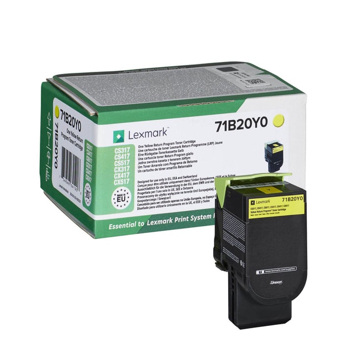 Lexmark Тонер 71B20Y0, 2300 страници, Yellow