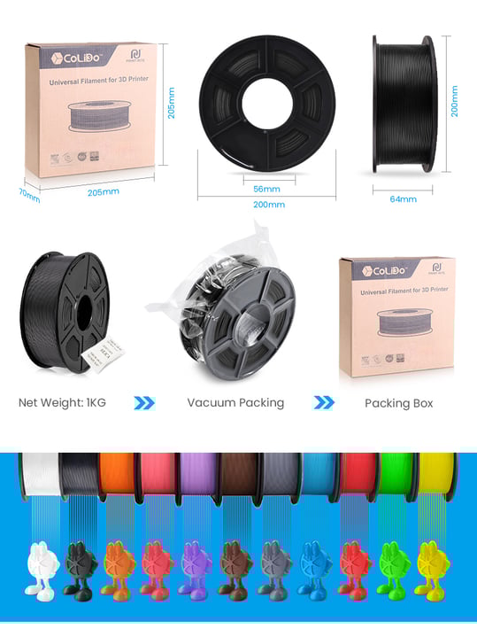 Консуматив за 3D принтер, ABS, 1.75 mm, 1 kg, черен